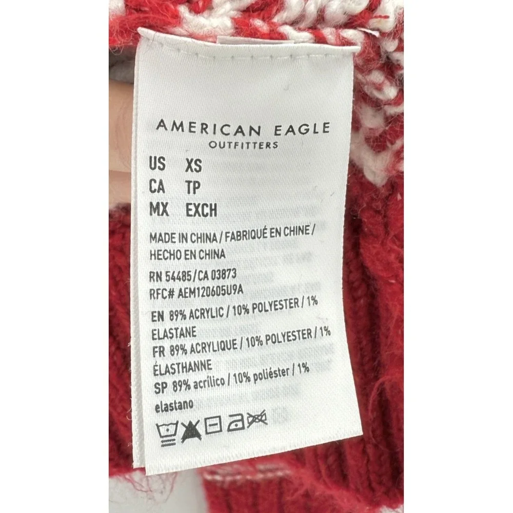 American Eagle AE Fair Isle Knit Pullover Cropped‎ Sweater Sz XS Winter Boho